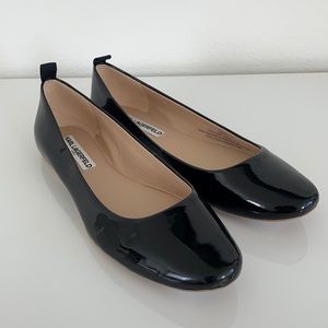 Karl Lagerfeld Black Patent Leather Vada Ballet Flats